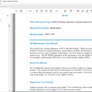 HP 8595A Portable Spectrum Analyzer Service Manual - PDF