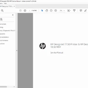 HP DesignJet T730 / T830 MFP Service Manual PDF — Repair & Diagnostics