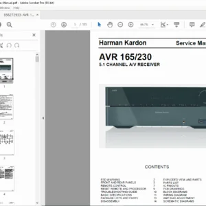 Harman Kardon AVR 165 / AVR 230 Service Manual PDF