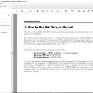 Heidenhain TNC 426 CNC Control Service Manual PDF