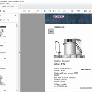 Hobart AMX-14-02 Hood Type Dishwasher Service Manual PDF