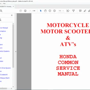 Honda Common Service Manual Motorcycles Motor Scooters ATVs General Repair PDF