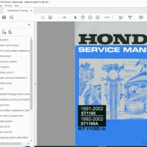 Honda ST1100 ST1100A Service Manual PDF