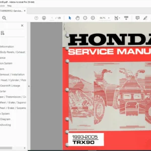 Honda TRX90 Service Manual 1993–2005 PDF — Engine, Specs & Torque Data