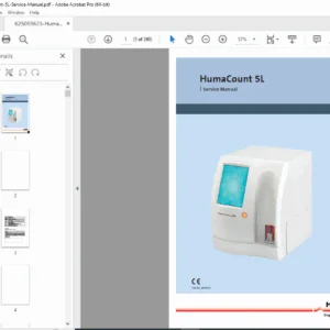 HumaCount 5L Hematology Analyzer Service Repair Manual PDF