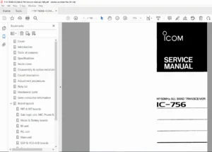 Icom IC-756 HF/50MHz Transceiver Service Manual PDF