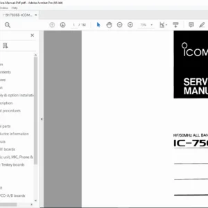 Icom IC-756 HF/50MHz Transceiver Service Manual PDF