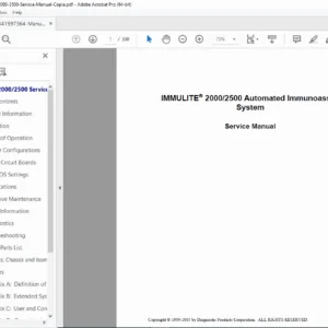 Immulite 2000 2500 Immunoassay Analyzer Service Manual DPC Siemens PDF