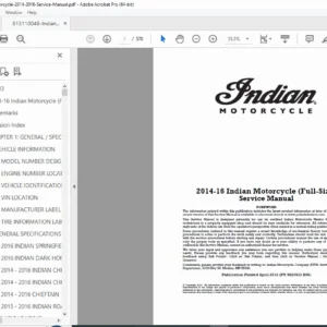 Indian Motorcycle 2014–2016 Service Manual PDF
