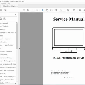 JVC RS-840UD / PS-840UD 84″ 4K Display Service Manual PDF