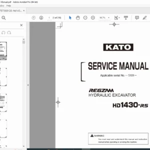 KATO HD1430-R5 Hydraulic Excavator Service Repair Manual - PDF