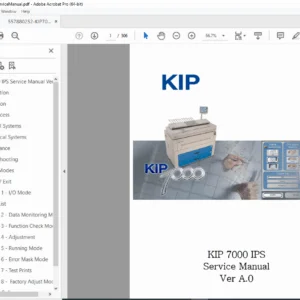 KIP 7000 IPS Wide Format Printer Service Manual PDF — Digital Imaging