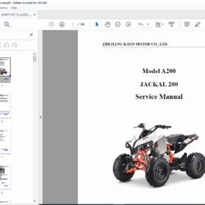 Kayo A200 Jackal 200 ATV Service Manual 200cc Repair Workshop Guide PDF