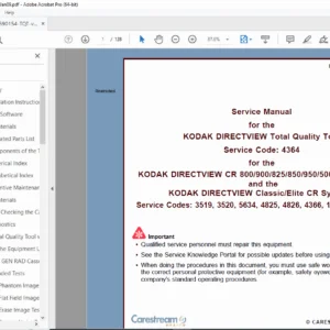 Kodak Directview TQT Service Manual v4 2009 PDF