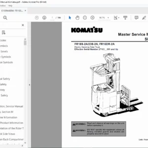 Komatsu FR18S-2A FR23S-2A FR15DR Service Manual Electric Forklift PDF