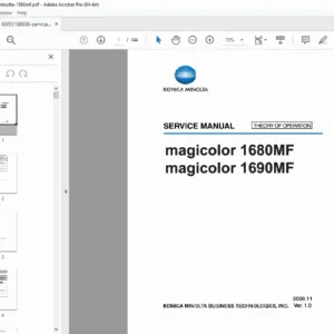 Konica Minolta Magicolor 1680MF 1690MF Service Repair Manual Color Laser PDF