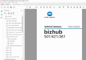 Konica Minolta bizhub 501 / 421 / 361 Service Manual - Repair & Maintenance PDF