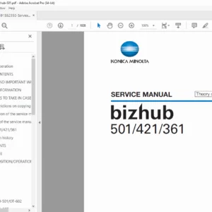 Konica Minolta bizhub 501 / 421 / 361 Service Manual - Repair & Maintenance PDF
