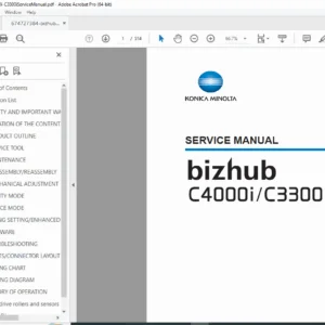 Konica Minolta bizhub C4000i C3300i Service Manual PDF
