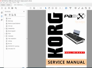 Korg Pa3X 61-Key Professional Arranger Service Manual PDF