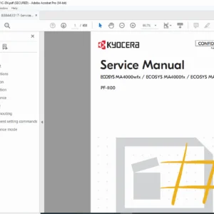 Kyocera ECOSYS MA4000wfx, MA4000fx & MA4000x Service Repair Manual (2024) PDF