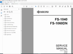 Kyocera FS-1040 FS-1060DN Laser Printer Service Manual PDF