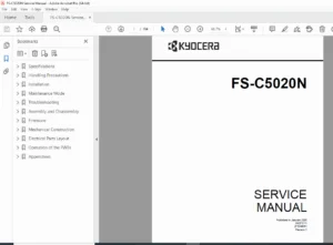Kyocera FS-C5020N Color Laser Printer Service Manual PDF DOWNLOAD
