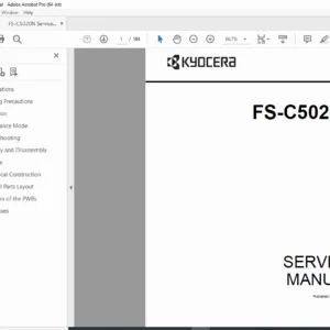 Kyocera FS-C5020N Color Laser Printer Service Manual PDF DOWNLOAD