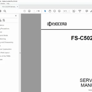 Kyocera FS-C5020N Color Laser Printer Service Manual PDF