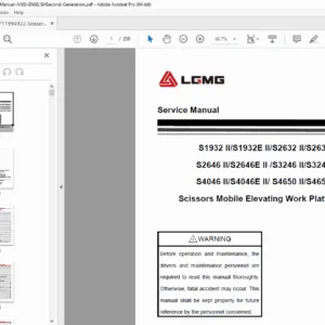 LGMG Scissor Lift Service Manual II Series – ANSI English PDF