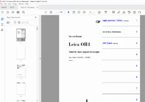 Leica OH4 Neuro Microscope Stand Service Manual M525 PDF