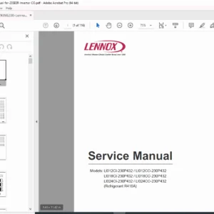 Lennox 23 SEER Inverter CO Service Manual PDF DOWNLOAD