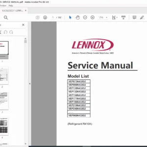 Lennox VRF HE DC Inverter Units Service Manual — 460V R410A PDF