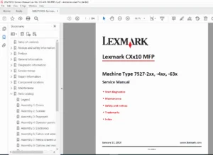 Lexmark CX310 CX410 CX510 Service Manual PDF – Repair & Diagnostics