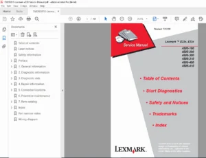 Lexmark E230 E330 E232 E332 E340 E342 Laser Printer Service Manual Repair PDF