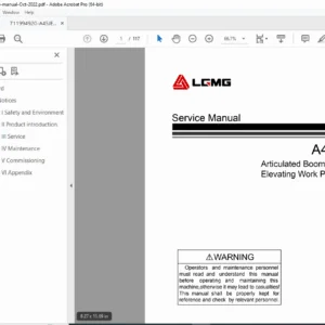 Lingong A45JE A14JE Service Manual Articulated Boom Lift Repair PDF