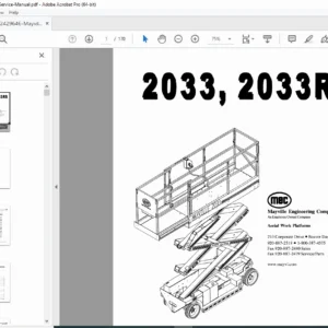 MEC 2033 / 2033RS Scissor Lift Parts & Service Manual PDF