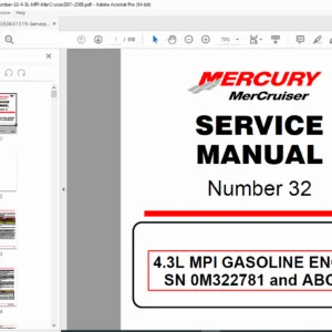MerCruiser 4.3L MPI Service Manual 262 CID V6 Alpha Bravo Sterndrive PDF