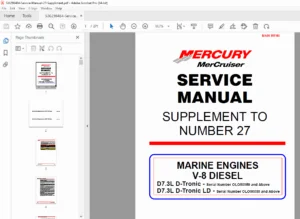 MerCruiser D7.3L D-Tronic V-8 Diesel Service Manual - PDF