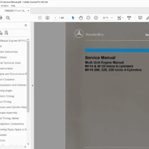 Mercedes M114 M115 M130 Engine Service Manual PDF