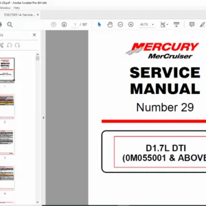 Mercury MerCruiser D1.7L DTI Service Manual Number 29 PDF