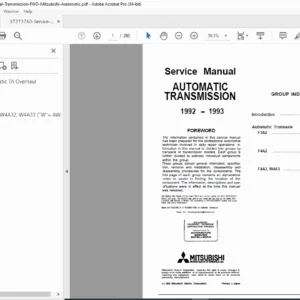 Mitsubishi Automatic Transmission Service Manual 1992-1993 PDF