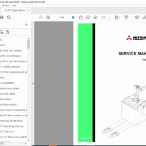 Mitsubishi PBV20N2 Forklift Service & Repair Manual - PDF