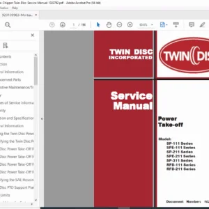 Morbark Tornado Chipper Twin Disc Clutch Service Manual PDF (1022762)
