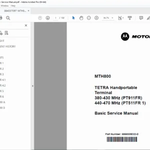 Motorola MTH800 TETRA Handportable Basic Service Manual PDF