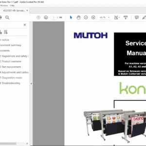 Mutoh Kona 760 1400 1650 Cutting Plotter Service Repair Manual PDF