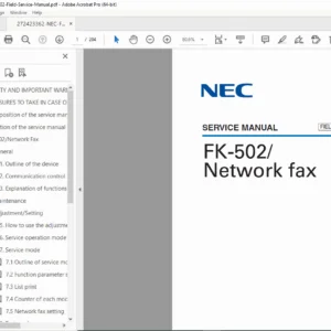 NEC FK-502 Field Service Manual PDF – Diagnostics, Parts & Maintenance