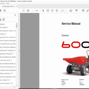 Neuson Lifton 6001 & 6001H Dumper Service Repair Manual PDF
