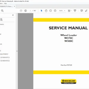New Holland W270C Wheel Loader Service Manual PDF — Repair & Diagnostics