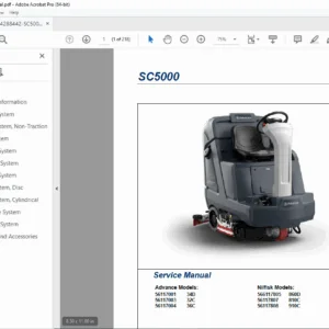Nilfisk Advance SC5000 Floor Scrubber Service Manual 32C/36C/34D PDF